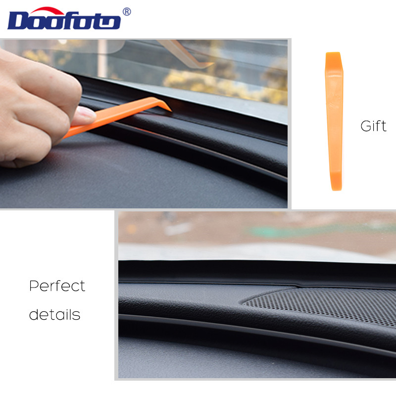 Doofoto Car Windshield Sealant Dashboard Soundproof Strip Rubber Noise Insulation Anti-Dust Car Panel Sealing Accessories
