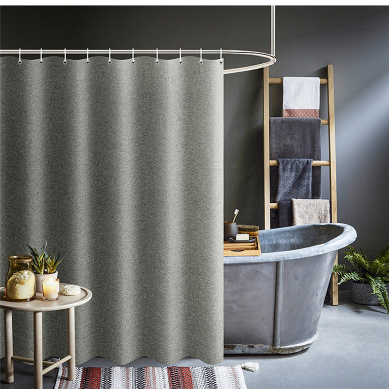 Thickened Imitation Shower Curtains Linen Solid High Quality Hotel Waterproof Bathroom Curtain Hotel Home Accessories