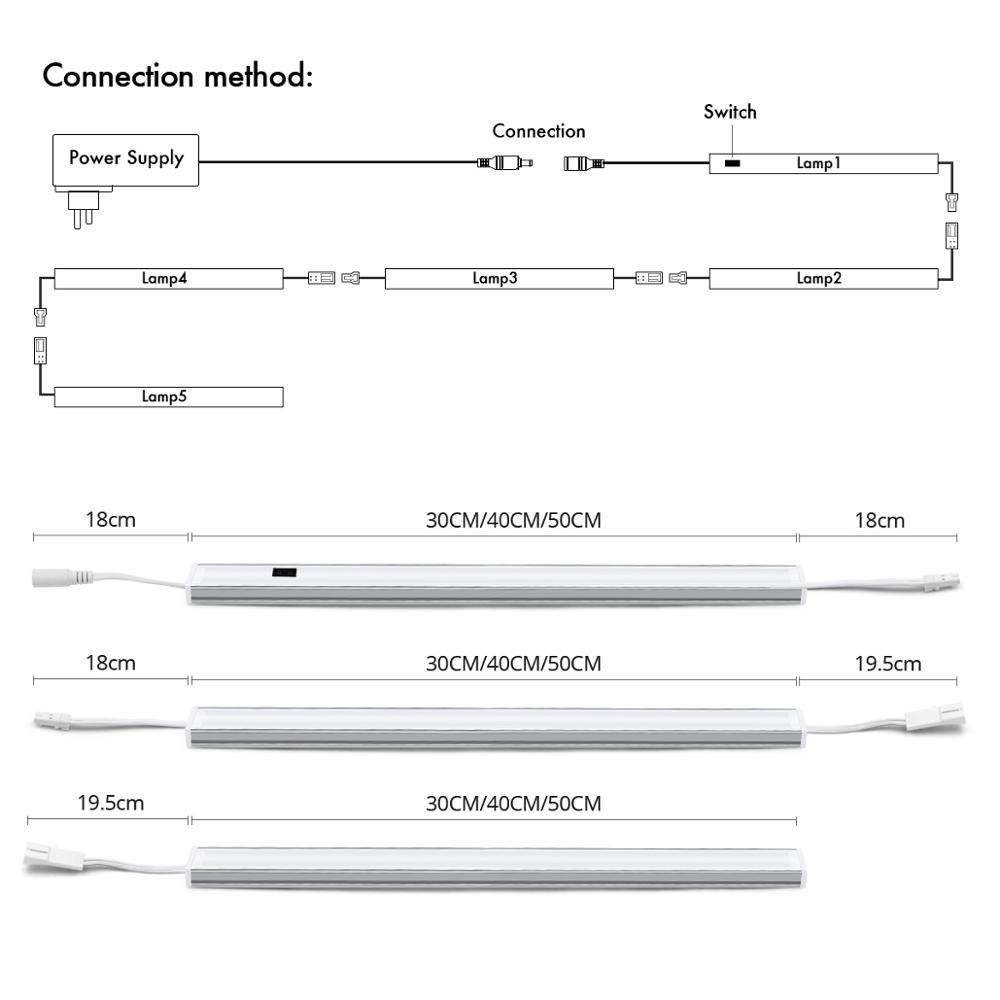 Led Light Strip Wardrobe Lamp Connectable Kitchen Lamp Sweep Switch Smart Hand Backlight Cabinet Aluminum Bar