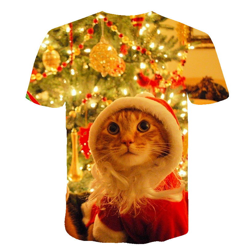 2020 Christmas T Shirts Kids Christmas Robot Tshirt Boys Girls Clothes 3D Printing Funny New Year Clothes Holiday Party Tee Tops