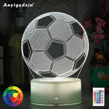 3d Illusion Child Night Light Football Ball Touch Sensor Remote Nightlight for Kids Bedroom Decoration Soccer Table Lamp Gift