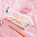 Kawaii Shining Cherry sakura flow sand laser Pencil Case Storage Organizer Pen Bags Pouch Pencil Bag School Supply Stationery