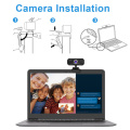 HD Webcam Computer Camera with USB 2.0 Noise-cancelling USB Web Cam Camera for Online Video Calling Recording