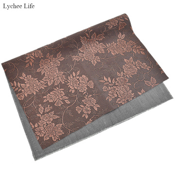 Lychee Life A3 Handmade Artificial Flower Leather Fabric For Garment Decor DIY Sewing Patchwork Clothes Accessories