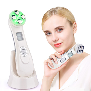 Facial Mesotherapy Electroporation RF Radio Frequency LED Photon Device Face Lifting Tighten Wrinkle Removal Skin Care Massager