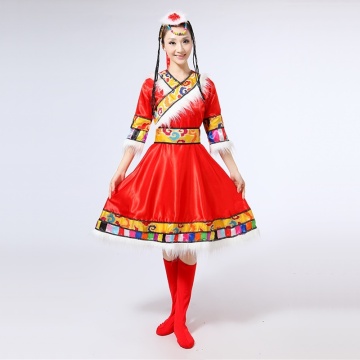Wholesale Tibetan dress Chinese folk dance costumes clothing dress stage dance wear performance Chinese dance costumes TA921