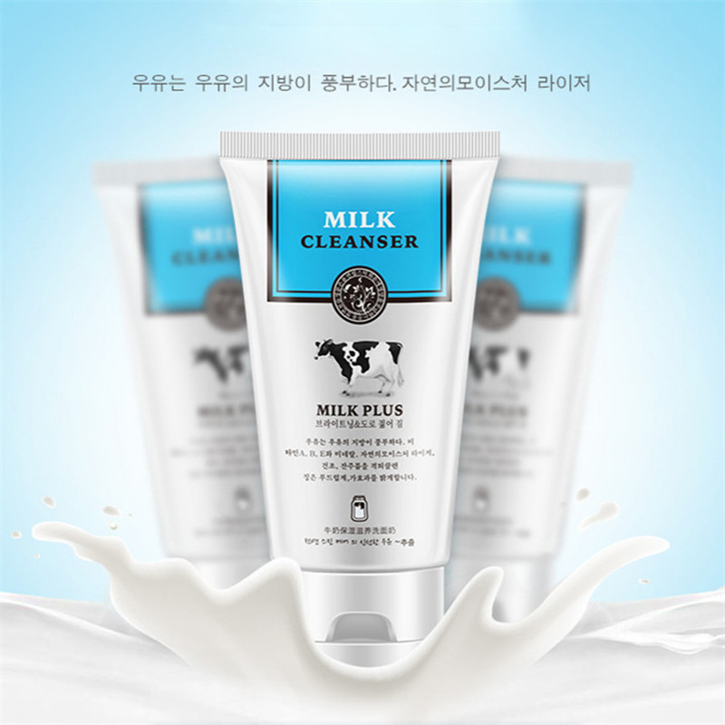 HANCHAN Milk Face Wash Facial Cleanser Nourishing Cleanser Foam Moisturizing Whitening Anti-Spots Marks Deep Clean Cosmetics