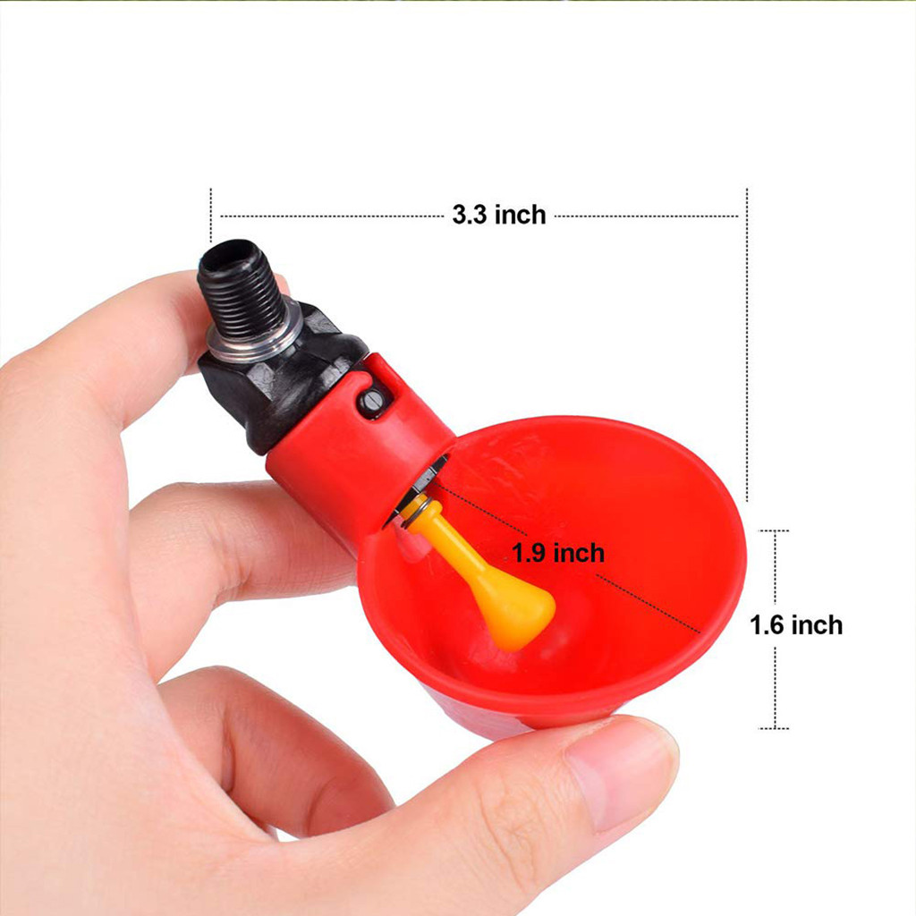 24PCS High Quality Feed Automatic Bird Coop Poultry Chicken Fowl Drinker Water Drinking Cup For Chicken Feeder Fowl Cook Bowl H5