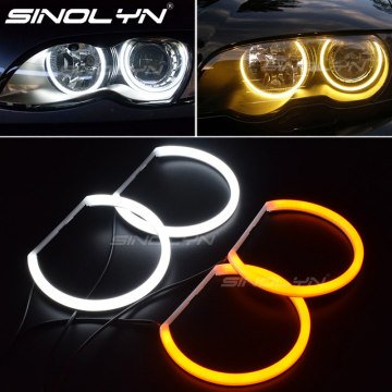 Switchback Cotton Light Halo Rings DRL LED Angel Eyes Kit For BMW 3 5 7 Series E46/E39/E38/E36 Cars Headlight Retrofit 131/146mm