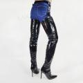 LAIGZEM Women Thigh High Chap Boots Waist Belted Stiletto Heels Over Knee Boots Black 4 Seasons Club Party Big Size 42 44 46 47