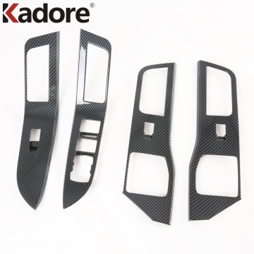 For Ford Explorer 2020 2021 ABS Carbon Fiber Window Lift Button Switch Cover Trim Door Armrest Panel Frame Car Accessories