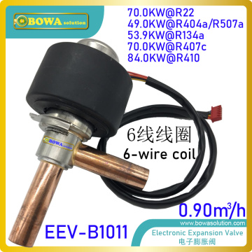 84KW (R410) electronic expansion valve (EEV) is Applicable refrigerants: R22,R134A, R404A, R407C,R507A...etc in HVAC/R units