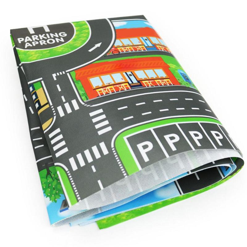83x58cm Baby City Parking Lot Roadmap Play Mats for Kids Model Car Driving Game Road Signs Map Toy Infant Development Carpets