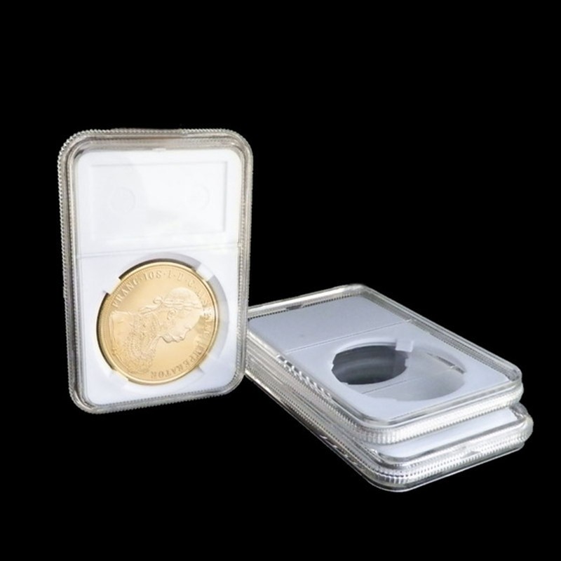 (31mm-40mm) LOT/50PCS PCCB II Grade IDENTIFICATION COIN DISPLY SLAB / slabs white color 50PCS/box PCCB Coins slabs display