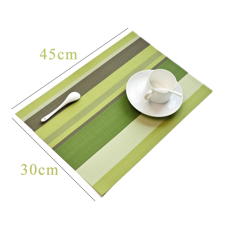 2pcs Washable PVC Dining Table Mat 30*45cm Stripe Place Mats Rectangle Placemats For Table Kitchen Accessories Home Decoration