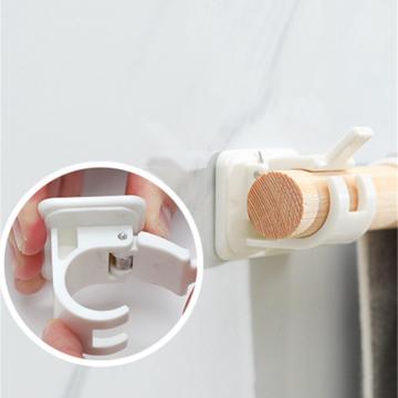 2Pcs shower curtain Self-Adhesive Hooks Wall Mounted Curtain Rod Bracket Shower Curtain Rod Fixed Clip Hanging Rack