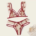 Women Sexy Lingerie Sets Floral Mesh Lace Underwear Thong Hollow Perspective Erotic G-string Nightwear Set Sleepwear Porno New