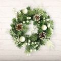 Round Wreath Christmas Artificial Pine Needle Ginkgo Nut Garland Shop Window Party Wall Hanging Ornament Home Decoration Crafts