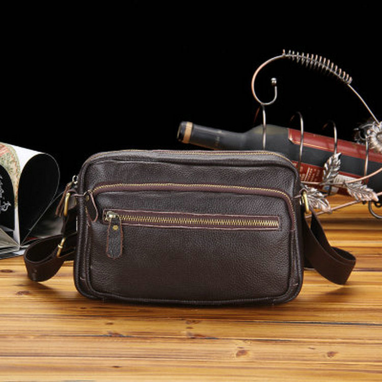 Genuine Leather Men's Bag Fashion Tide New Leather Male Shoulder Messenger Bag Leisure Sports Small Crossbody Bags Vintage Soft