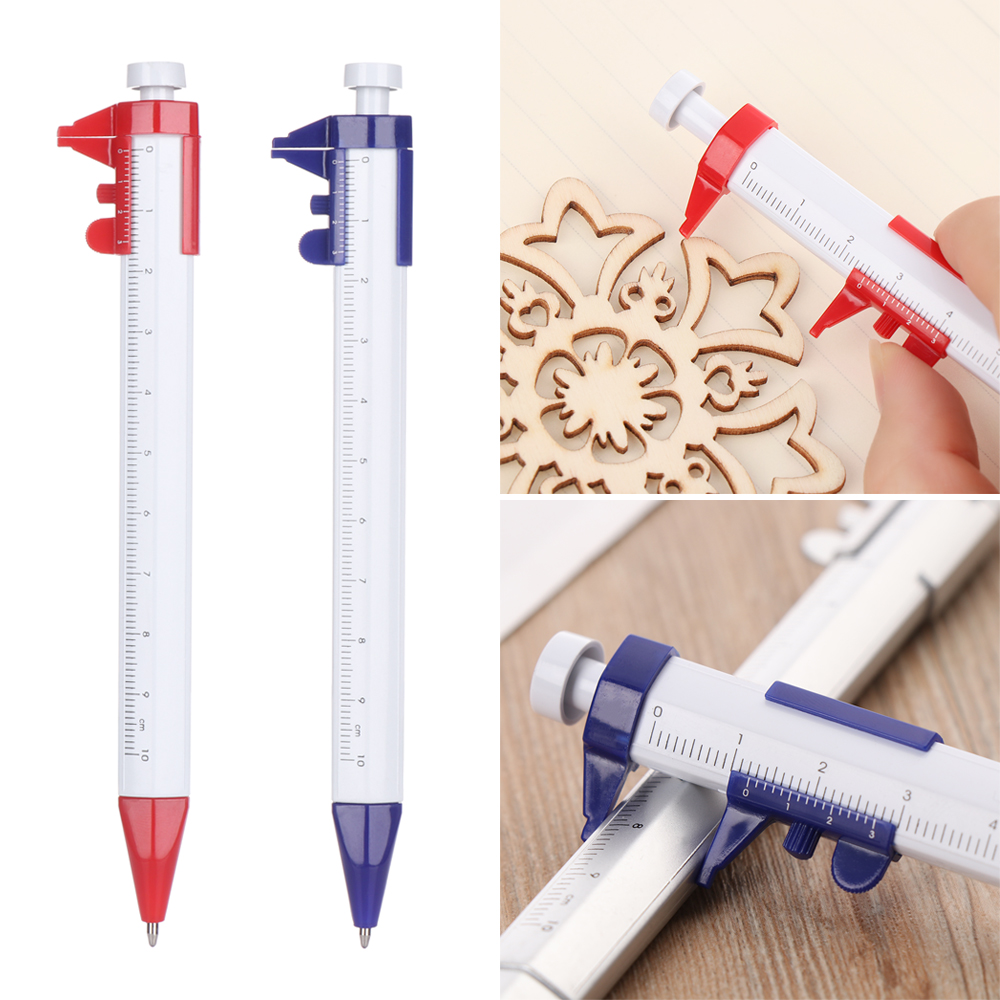 1Pcs Creative Vernier Caliper Scale Measuring Ballpoint Pen Pointer Gauge Ruler Multifunction Pen School Office Supplies Gifts