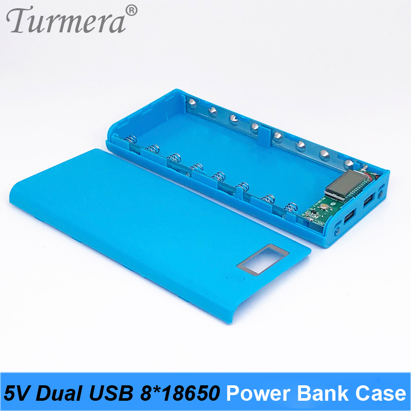 5V Dual USB 8*18650 Power Bank Battery Box Mobile Phone Charger DIY Shell Case Suggest NCR18650B HG2 18650 Battery storage case