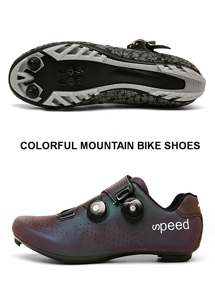 COLORFUL Lightweight Road Cycling Shoes Breathable Racing Bike MTB Shoes Professional Self-Locking Bicycle Sneakers
