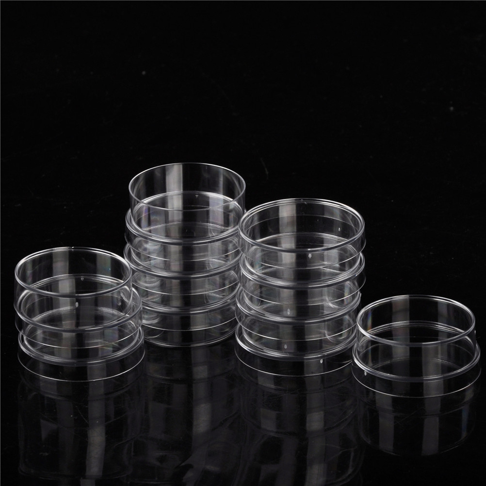 10pcs 35x15mm Sterile Polystyrene Plastic Petri Dishes Plate With Lids