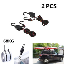 2 PCS Pulley Ratchets Kayak and Canoe Boat Bow and Stern Rope Lock Tie Down Strap 1/8 Inch Duty Adjustable Rope Hanger