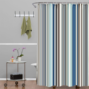 Vertical Stripes Elegant Polyester Fabric Shower Curtain Mildew Resistant Washable Bathroom Waterproof Bath Curtains