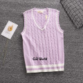 S-XXL Spring Autumn Sleeveless Stripes Knit Vests Pullovers V Neck Sweaters For JK School Uniform