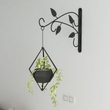 Wrought Iron Wall Mounted Hanging Basket Hook Plant Flower Pot Hanger Decoration