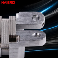 2PCS NAIERDI 304 Stainless Steel Hidden Hinges Seven Size Invisible Concealed Folding Door Hinge For Kitchen Furniture Hardware