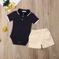 Focusnorm 2PCS Infant Baby Boy Clothes Romper Jumpsuit Bodysuit+Pants Shorts Outfit Set
