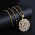 New Fashion 69 Saw Necklace Cubic Zircon Saw Horror Movie Theme Hiphop Pendant Necklace Stainless Steel Chain Iced Out Rotatable