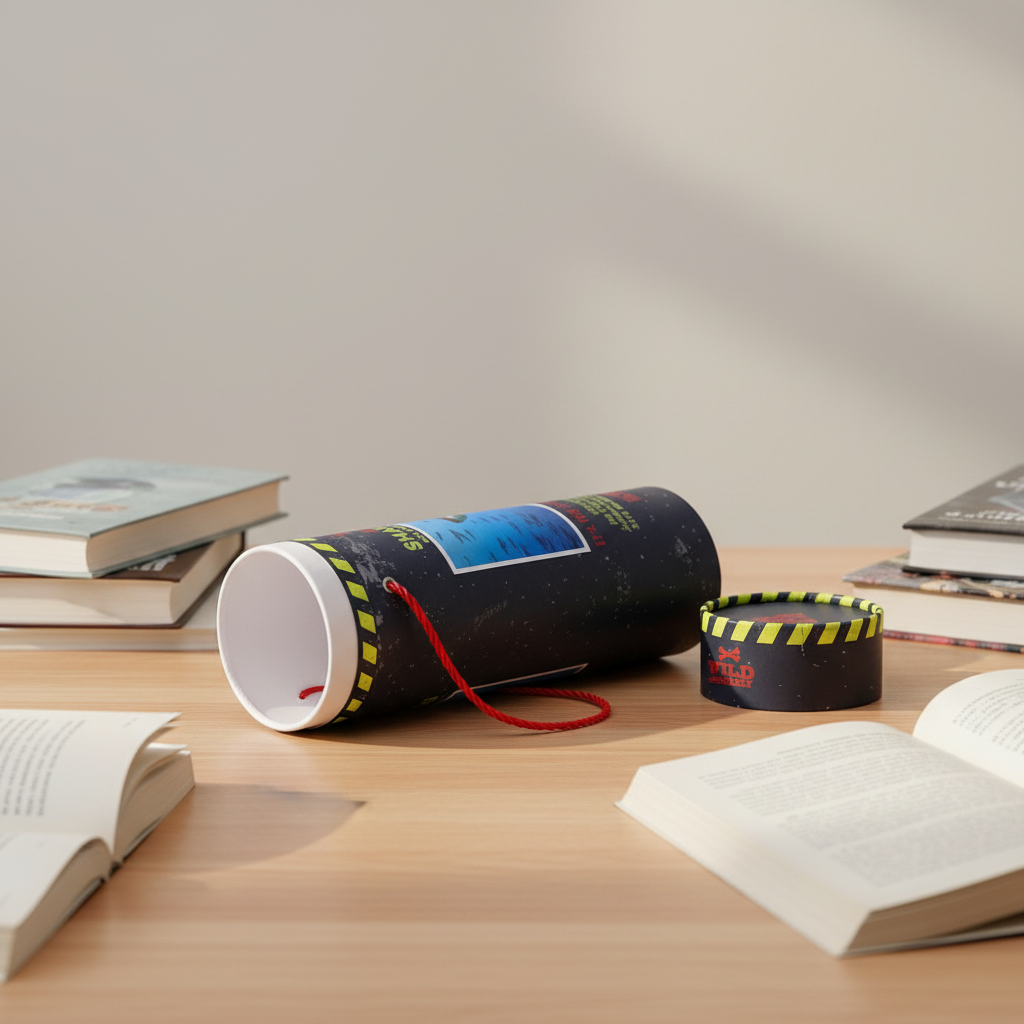 paper tube packaging with handle and puzzle