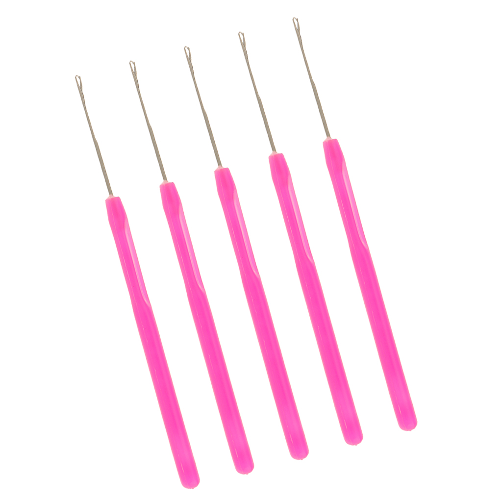 5pcs Plastic Pulling Hook Loop Needle Tools for Micro Ring Hair Extensions Pulling Needle Hair Extension Tools
