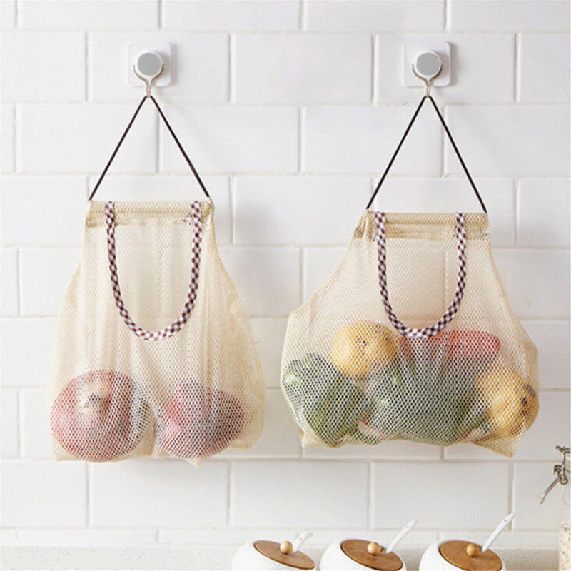 Kitchen Vegetable Potato Onion Hanging Bag Garlic Ginger Mesh Storage Bag