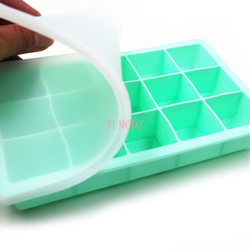 15-grid food grade silicone ice cube household DIY Ice Cube mold square ice cream machine kitchen bar accessories silicone mold
