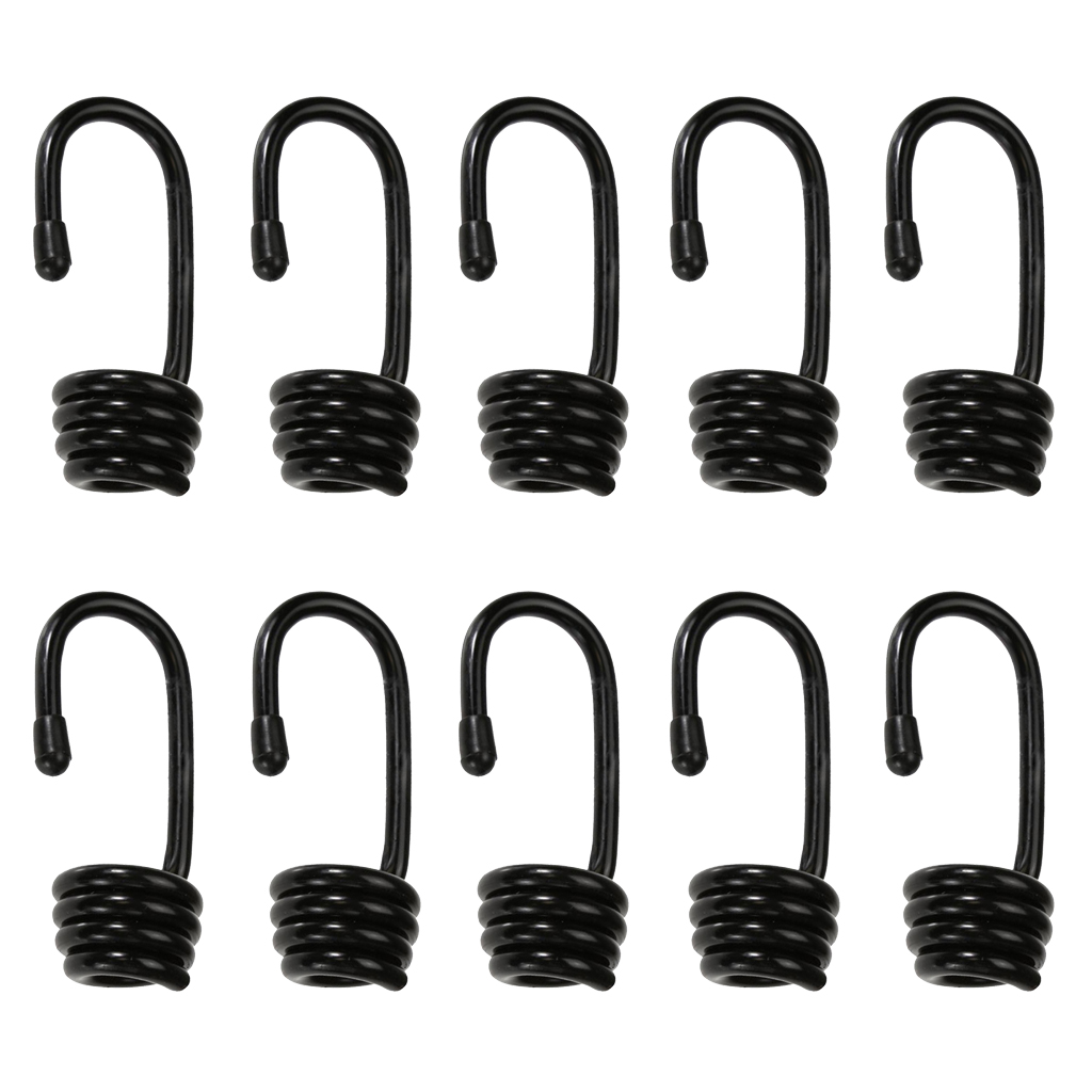 10 Pcs Plastic-coated Bungee Shock Cord Hook Spiral Wire Hooks for 6mm Elastic Rope