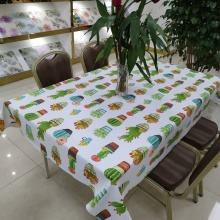 Plastic European style Oilproof Printed Tablecloth for Party