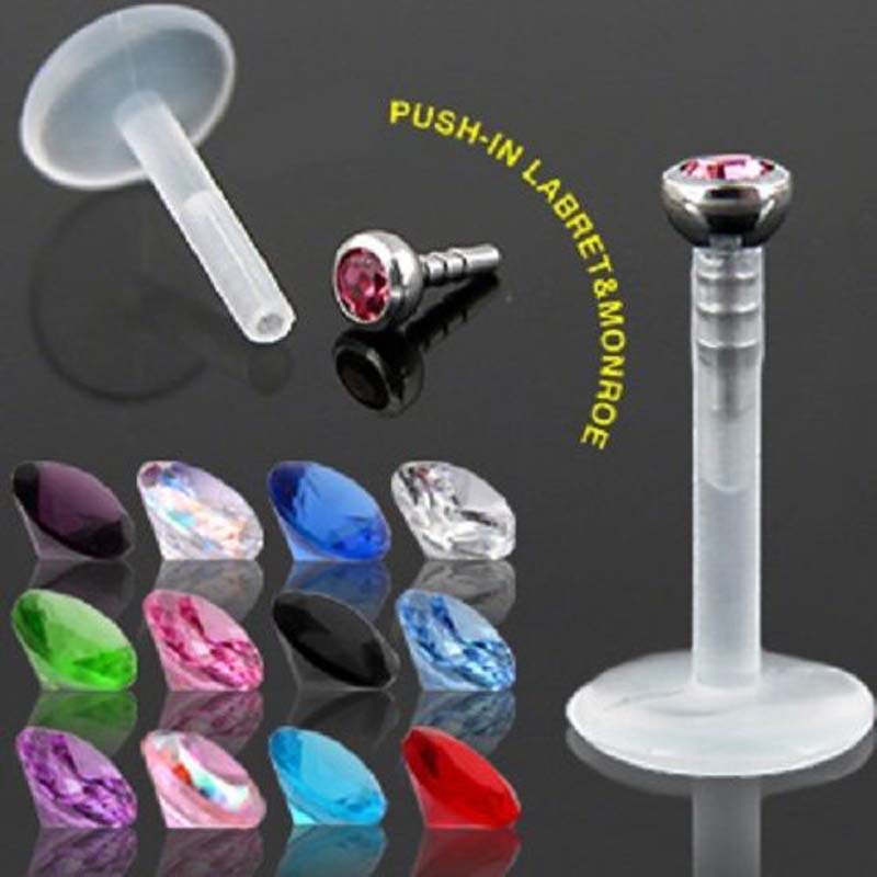 14Pcs/lot Bioplast Tragus Piercing Lip Piercings Labret Ring Cartilage Tragus Ear Studs Lip Piercing Rings Body Piercing Jewelry