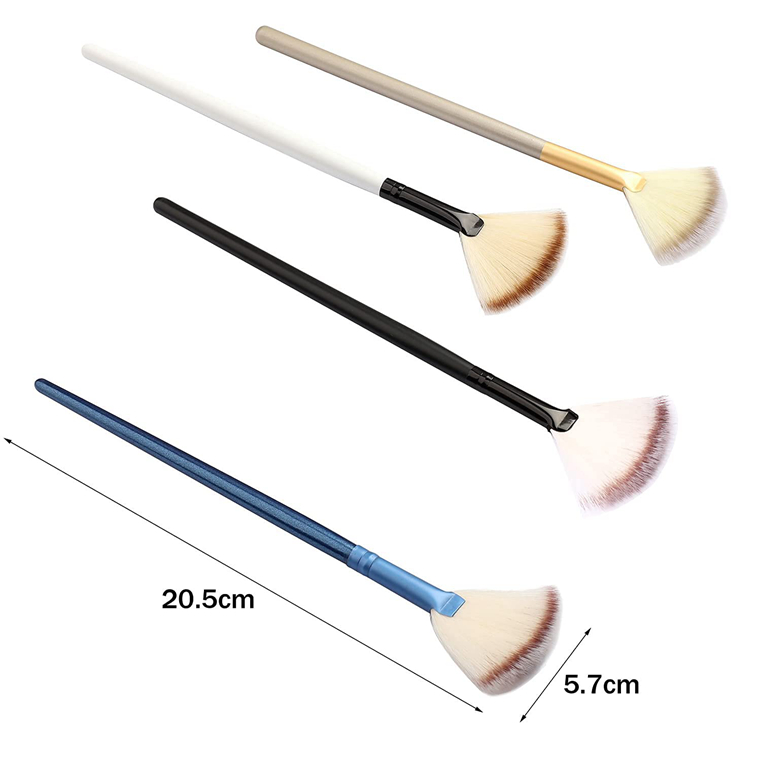 Soft Facial Fan Makeup Cosmetic Brush Multi Use