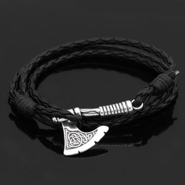 Men's jewelery Ax Wrap Anchor Viking Bracelet Men's Leather Accessories Slavonic Perun Bangle Bracelets Viking Axe Bracelet