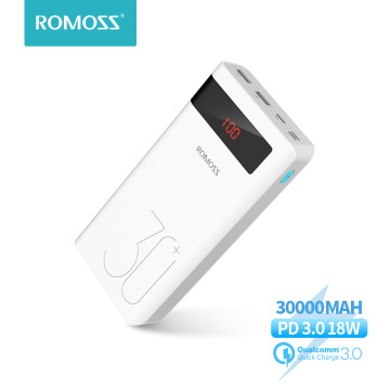 ROMOSS 30000mAh Power Bank PD Quick Charge Powerbank PD 3.0 Fast Charging Portable Exterbal Battery Chargerfor iPhone for Xiaomi