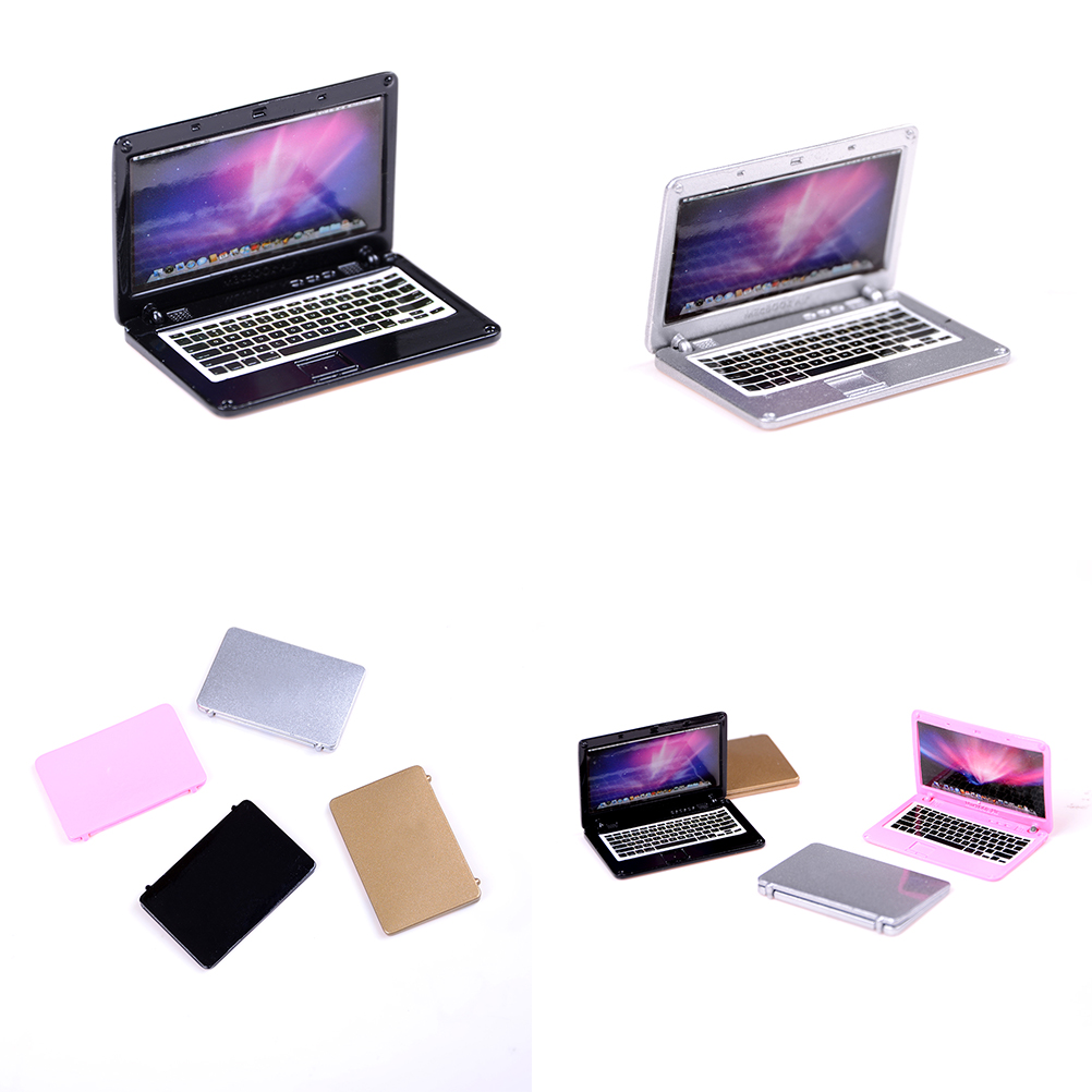 Mini Laptop Computer Doll House Scene Mini Laptop Computer Simulation Toys For Mini Doll House Accessories 4 Color