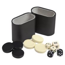 BESCON DICE Lined Leatherette Oval Backgammon Dice Cup