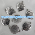 Wholesale Imitate Tibetan Silver Round Connector Charm Pendant