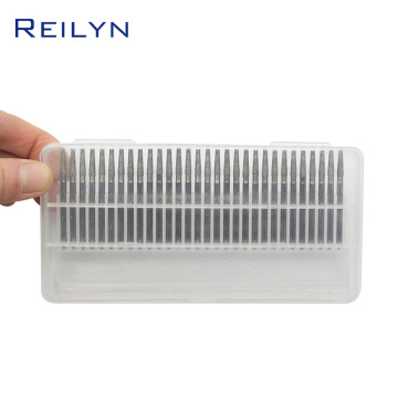 Reilyn 30 Pieces/Set Tool Abrasive Trapezoidal Diamond Grinding Head 150#3x3mm Raw Stone Work Peeling Jade Polishing point