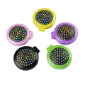 YAS 1PC New Mini Round Folding Comb with Mirror Magic Health Massage Brush Portable Colorful Hair Comb for Adults Baby