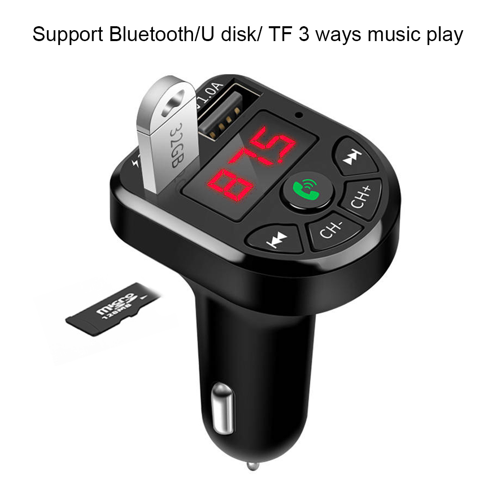 OLOMM Transmitter Car Bluetooth 5.0 FM Radio Modulator Car Kit 3.1A USB Car Charger Handsfree Wireless Aux Audio MP3 Player